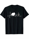 Men's T-Shirt Heartbeat Line With Guinea Pig And Hot Coffee Cup