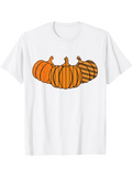 Men's T-Shirt Hand Drawn Dotted And Striped Orange Pumpkins Trio Pumpkin