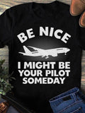 Men's T-Shirt Be Nice With Radiating Sunlight And Airplane Soaring Skies