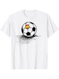 Men's T-Shirt Sketch Style Grass With Classic Pattern Soccer Ball