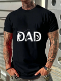 Men's T-Shirt Fishing With Bird Silhouettes In Bold Lettering Dad