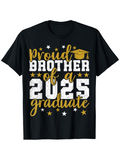 Men's T-Shirt Proud Brother Of A 2025 Graduate With Stars And Graduation Cap Surrounded By Bold Numbers T Shirt