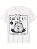 Men's T-Shirt Collie Coffee Co Open Daily Fresh Brewed Self Serve Collie Dog