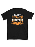 Men's T-Shirt Easily Distracted By Cicadas With Bright Wings And Fun Summer Insects