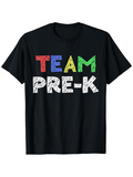 Men's T-Shirt Team Pre K Colorful Block Letters On Playful Chalkboard T Shirt