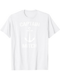 Men's T-Shirt Captain With Bold Anchor Motif Among White Tee Fabric