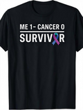 Men's T-Shirt Me One Cancer Zero Survivor Bold Ribbon Graphic T Shirt