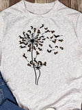 Men's T-Shirt Wild Leopard Patterned Seeds Floating Around Dandelion Flower