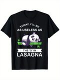 Men's T-Shirt Today Ill Be As Useless As The G In Lasagna Relaxed Panda Sleeping On A Bamboo Branch