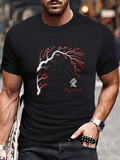 Men's T-Shirt Love Calligraphy With White Cherry Blossom Branch Night