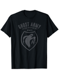 Men's T-Shirt Ghost Army Stylized Emblem With WWII Phantom Shield And Lightning Ghost