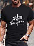 Men's T-Shirt Armed And Dangerous With Cross Ephesians Bible Verse Black T Shirt