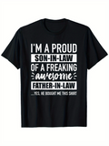 Men's T-Shirt Proud Son In Law Of A Freaking Awesome Father In Law Shirt