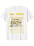 Men's T-Shirt Woolly Mammoth Golden Highlighted Extinct Ice Age Ancient Mammal