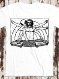 Men's T-Shirt Classical Sketch Styled Dj With Turntables