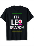 Men's T-Shirt Its Leo Season With Neon Geometric Lines Highlighting Bold Lettering Shirt