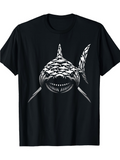 Men's T-Shirt Deep Ocean Shadows With Fierce Predator Lurking Among Dark Waters Shark