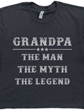 Men's T-Shirt Grandpa The Man The Myth The Legend Bold Vintage Typography Statement