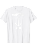 Men's T-Shirt Captain Ted Nautical Symbol Anchor Surrounded By Simple Modern Lettering
