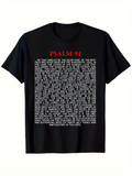 Men's T-Shirt Psalm 91 Bold White Lettering With Faithful Religious Scripture Text