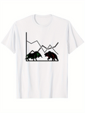 Men's T-Shirt Stock Market Trends With Bull And Bear Facing Each Other