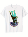 Men's T-Shirt Ancient Egyptian Pharaoh Headdress With Colorful Ornamental Neckpiece And Regal Bust