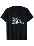 Men's T-Shirt Compass Rose And Mountain Peaks Under Snowy Skies T Shirt