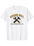 Men's T-Shirt Border Wall Construction Co Retro Tools Graphic With Sunburst And Hammer