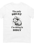 Men's T-Shirt The Only Squat I Am Doing Is Didly With Hat Wearing Rodent
