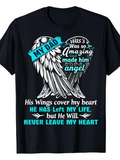 Men's T-Shirt My Dad Amazing Angel With Heart Shaped Wings Surrounded By Loving Sentiments