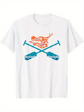Men's T-Shirt Traditional Festival Dragon Head With Crossed Rowing Paddles T Shirt