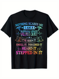 Men's T-Shirt Nothing Scares Me Rainbow Text With Medical Graphics On Dietary Staff T Shirt
