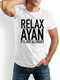 Men's T-Shirt Relax Ayan Bold Black Letters With Playful Statement White T Shirt