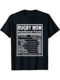 Men's T-Shirt Rugby Mom Nutritional Facts Funny Chart Print T Shirt