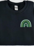 Men's T-Shirt Minimalist Green Rainbow With Lucky Clover Emblem Motif