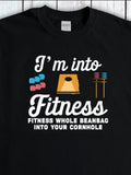 Men's T-Shirt Im Into Fitness Silly Colorful Beanbags With Game Cornhole Board