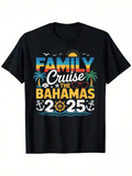 Men's T-Shirt Family Cruise Bahamas 2025 With Palm Trees Sun And Waves