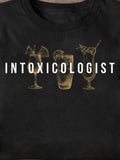 Men's T-Shirt Intoxicologist With Three Classic Cocktail Glasses Under Spotlight