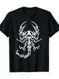 Men's T-Shirt Ornate Tribal Lines Forming Fierce Foreboding Detailed Scorpion