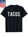 Men's T-Shirt Textured Letters With Bold White Print Tacos