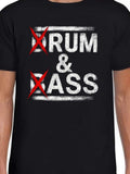 Men's T-Shirt Grunge White Text With Red Brush Markings On Black Drum And Bass