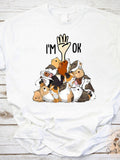 Men's T-Shirt Im Ok Raised Hand Among Pile Of Cute Guinea Pigs