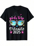 Men's T-Shirt Girls Trip Orlando 2025 With Sunglasses And Pink Tropical Accents