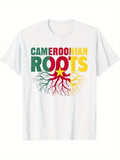 Men's T-Shirt Cameroonian Roots Spreading Colorful Tribal Pattern Under Tree Roots