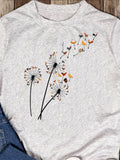 Men's T-Shirt Delicate Dandelion Stems With Colorful Birds And Gentle Flying Petals