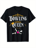 Men's T-Shirt Bowling Queen With Golden Crown And Striking Pink Bowling Ball