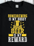 Men's T-Shirt Homebrewing Is My Hobby Golden Stars With Beer Mug Surrounded By Hops Beer