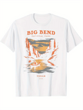 Men's T-Shirt Big Bend National Park Sunset Reflections With Rocky Canyon And Flowing River