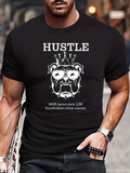Men's T-Shirt Hustle Crowned Bulldog With X Eyes Urban Graphic Icon
