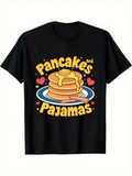 Men's T-Shirt Pancakes And Pajamas Heart Sprinkles And Maple Syrup Breakfast Pancake Stack